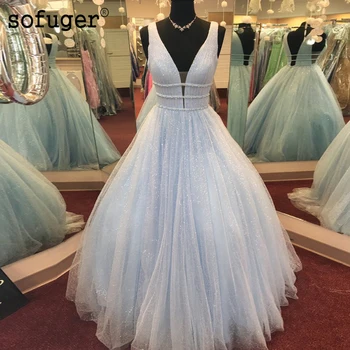 Light Blue Sparkle Sofuge Sexy Evening Dresses Beading Sash V Neck Long Sleeveless Prom Tulle Arabic Muslim Special Occasion
Light Blue Sparkle Sofuge Sexy Evening Dresses Beading Sash V Neck Long Sleeveless Prom Tulle Arabic Muslim Special Occasion