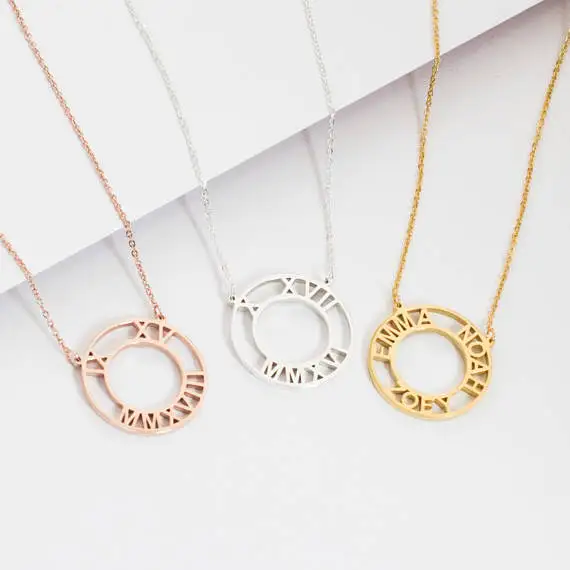 Personalized Roman Numerals Necklace Women Men Silver Gold Rose Circle Bar Choker Necklace Bridesmaid Gift Wedding Jewelry BFF
Personalized Roman Numerals Necklace Women Men Silver Gold Rose Circle Bar Choker Necklace Bridesmaid Gift Wedding Jewelry BFF
