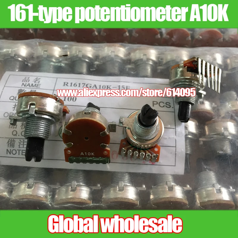 3pcs 161-type vertical double-bend potentiometer A10K / handle with thread length 15MMF 6 feet
3pcs 161-type vertical double-bend potentiometer A10K / handle with thread length 15MMF 6 feet