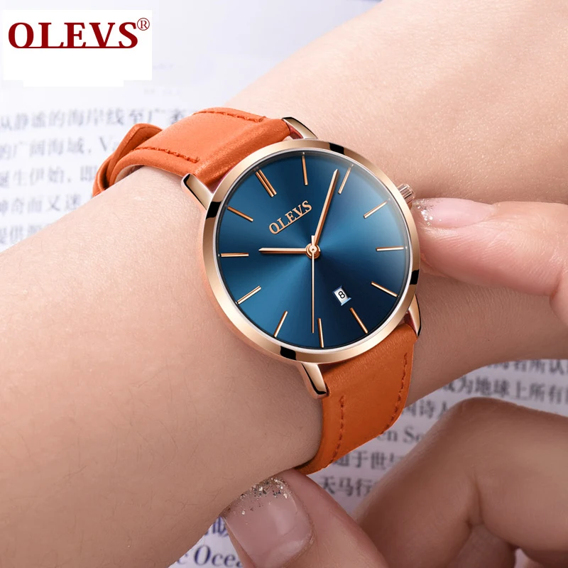 OLEVS Top Brand Elegant Ladies Watch Ultra-thin Waterproof Women Wristwatches Auto Date Leather Watchbands Female Clock Watches
OLEVS Top Brand Elegant Ladies Watch Ultra-thin Waterproof Women Wristwatches Auto Date Leather Watchbands Female Clock Watches