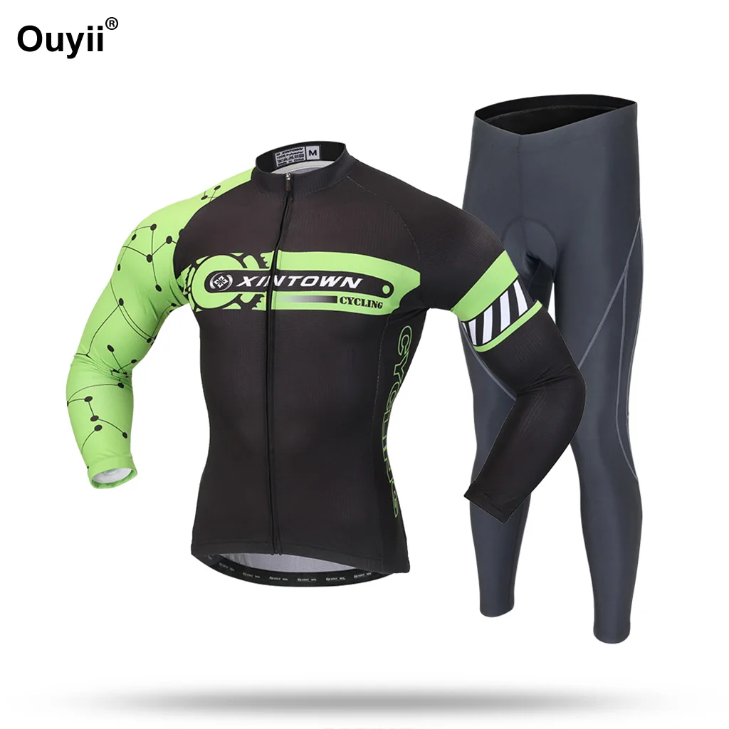 Spring Autumn Cycling Sets Long-sleeve Outdoor Sunscreen Jersey Suits Sweat Absorb Breathable Sports Clothing | Спорт и развлечения