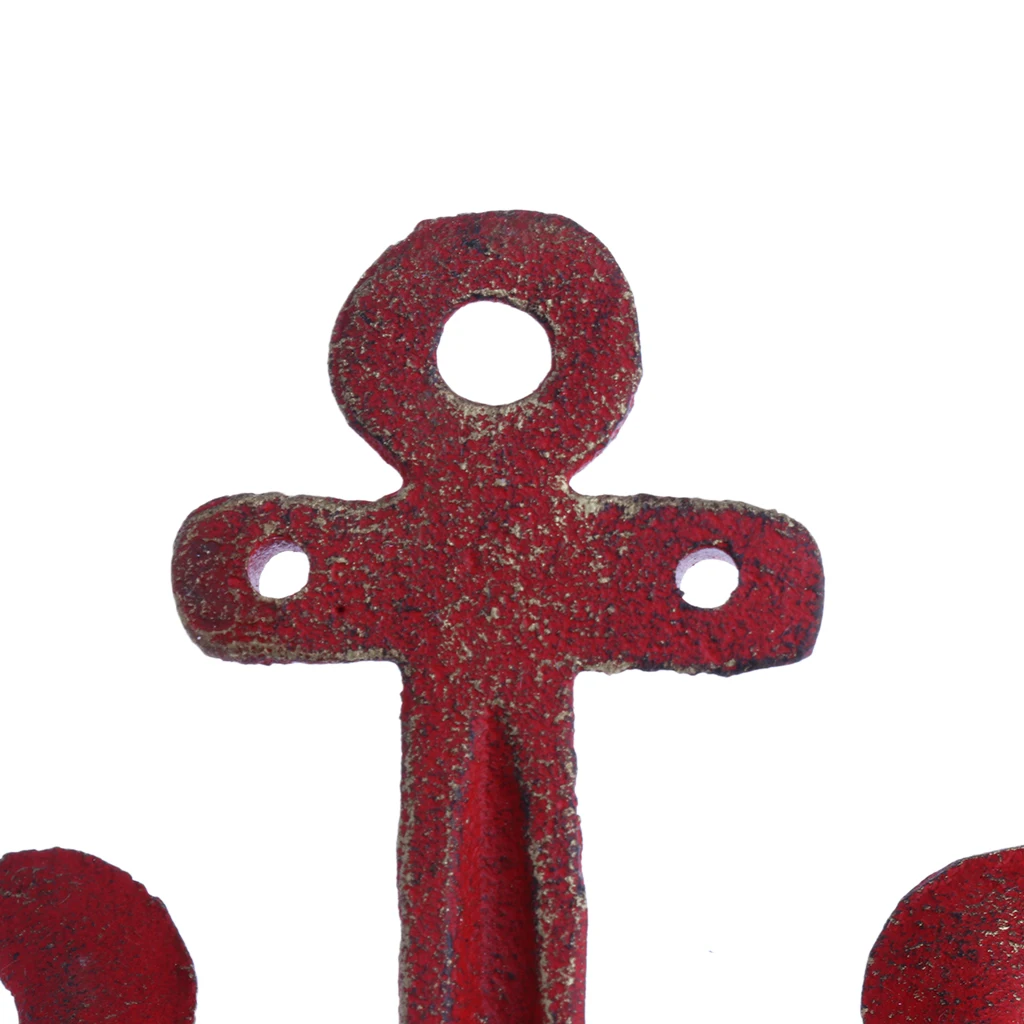 Metal Anchor Hooks Wall Door Mounted Clothes Towel Hat Key Hanger White Red Blue Brown andcrafted classic antique cast iron