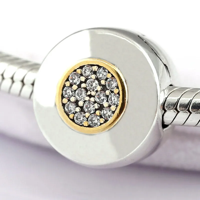 New Gold Color Pan Two-tone Signature Clip Lock Stopper Beads Fit Pandora Bracelet Diy Jewelry 925 Sterling Silver Bead Charm
New Gold Color Pan Two-tone Signature Clip Lock Stopper Beads Fit Pandora Bracelet Diy Jewelry 925 Sterling Silver Bead Charm