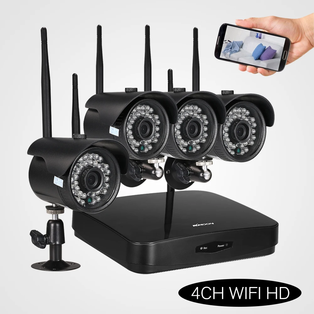 4CH 720P HD WiFi NVR Kit with 4pcs Wireless WiFi IP Camera Support Phone Control for CCTV Security Surveillance System
4CH 720P HD WiFi NVR Kit with 4pcs Wireless WiFi IP Camera Support Phone Control for CCTV Security Surveillance System