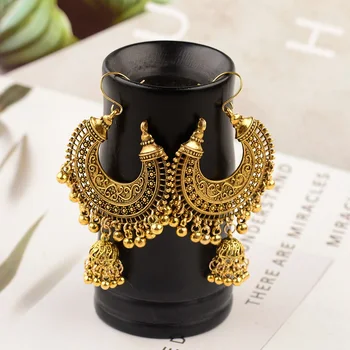 Vintage Ethnic Gypsy Indian Earrings For Women Boho Jewelry Ladies Retro Round Bell Tassel Hollow Tassel Jhumka Earrings 2019
Vintage Ethnic Gypsy Indian Earrings For Women Boho Jewelry Ladies Retro Round Bell Tassel Hollow Tassel Jhumka Earrings 2019