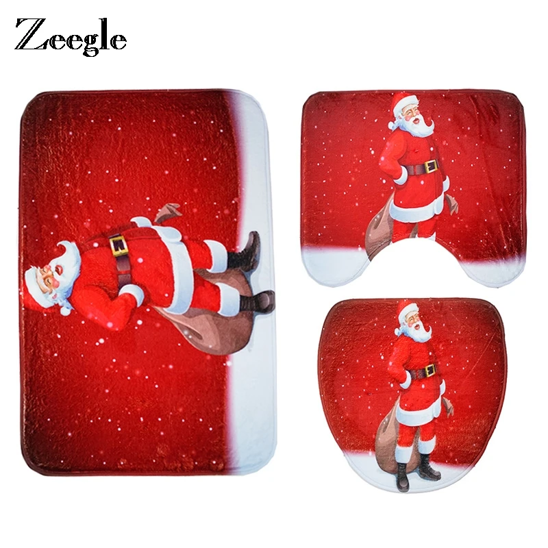 Zeegle 3pcs/set Christmas Decoration Toilet Rug Flannel Fleece Anti-Slip Bathroom Carpet Entrance/Hallway Area Mat
Zeegle 3pcs/set Christmas Decoration Toilet Rug Flannel Fleece Anti-Slip Bathroom Carpet Entrance/Hallway Area Mat