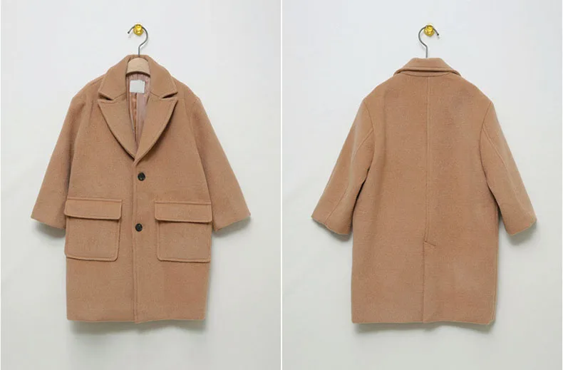 woolen big girls clothes autumn Korean trench coats kids long toddler winter coat children clothing 2018 new arrive outwears top (4)