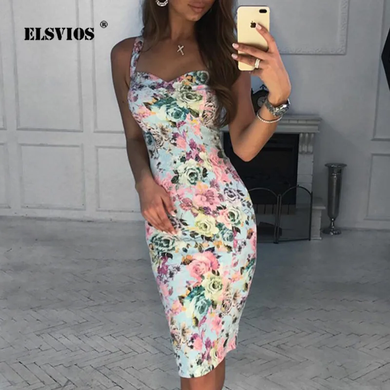 ELSVIOS 3XL Sexy Backless Criss Cross Women Dress Summer V-neck Floral Print Party Dress Elegant Split Midi Bodycon Dress Female
ELSVIOS 3XL Sexy Backless Criss Cross Women Dress Summer V-neck Floral Print Party Dress Elegant Split Midi Bodycon Dress Female
