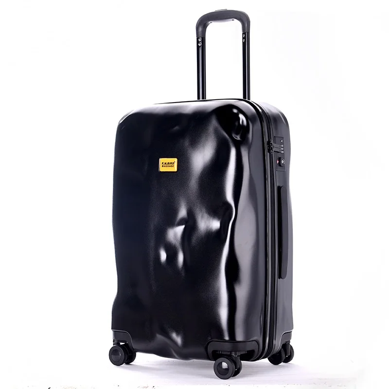 

Crash luggage Design Solid Zipper Suitcase TSA Loc Luggage women Travel box Men ABS Spinner Italy broken trolley case