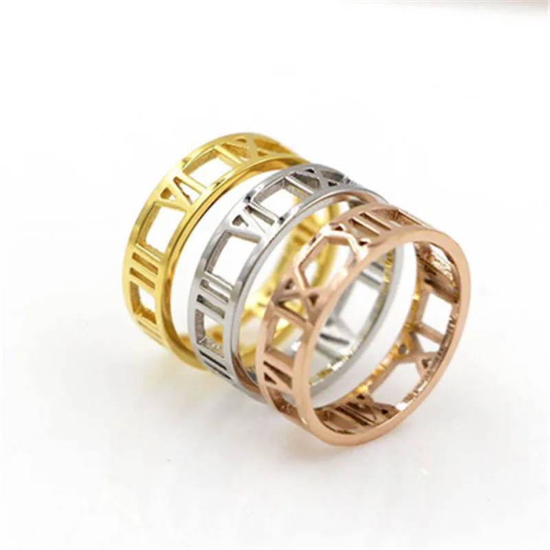 Lovers Ring Accessories Jewelry Hollow Roman Numerals Ring Finger Rose Gold-Color Stainless Steel ring For Women Ring Tail R004
Lovers Ring Accessories Jewelry Hollow Roman Numerals Ring Finger Rose Gold-Color Stainless Steel ring For Women Ring Tail R004