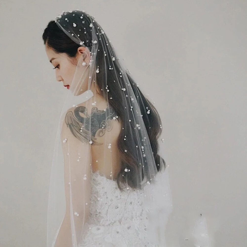 Long 2 m Bridal Wedding Veils Tulle Starry Pearls one Layer Veils with comb for brides voile de Mariage velo de novia Perles
Long 2 m Bridal Wedding Veils Tulle Starry Pearls one Layer Veils with comb for brides voile de Mariage velo de novia Perles