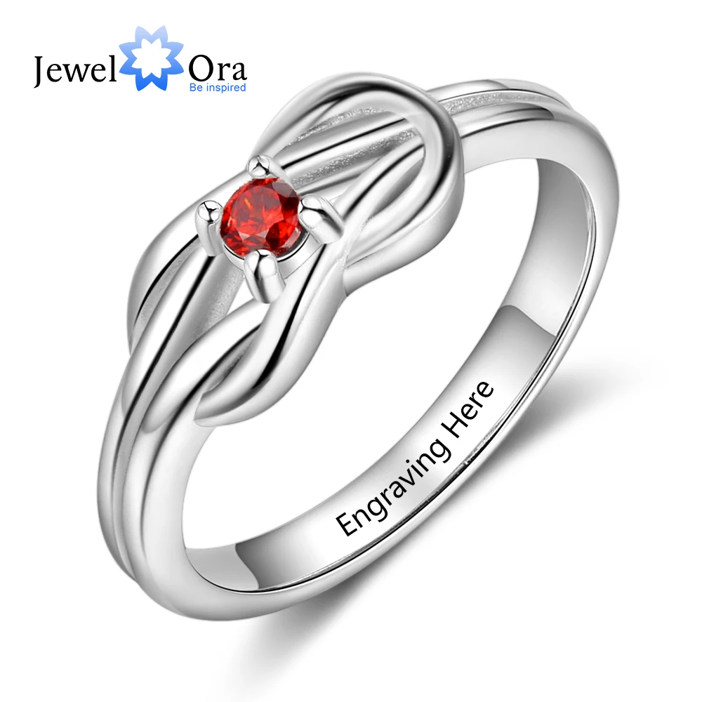 Personalized Birthstone Knot Rings for Women Custom Name Engraved Wedding Bands Ring Fashion Jewelry (JewelOra RI103871)
Personalized Birthstone Knot Rings for Women Custom Name Engraved Wedding Bands Ring Fashion Jewelry (JewelOra RI103871)