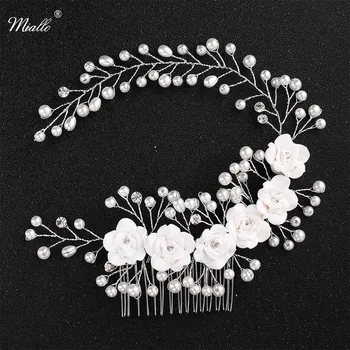Miallo Newest White Flower Pearls Hair Combs Handmade Austrian Crystal Wedding Hair Jewelry Accessories Bride Hairpieces
Miallo Newest White Flower Pearls Hair Combs Handmade Austrian Crystal Wedding Hair Jewelry Accessories Bride Hairpieces