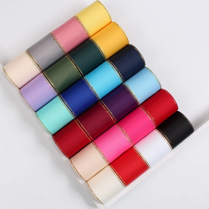 100yards/Roll 25mm Gold Edge Grosgrain Ribbons for DIY Headband Bow Ties Hair Clips Wedding Birthday Party Gift Wrapping Ribbons
100yards/Roll 25mm Gold Edge Grosgrain Ribbons for DIY Headband Bow Ties Hair Clips Wedding Birthday Party Gift Wrapping Ribbons