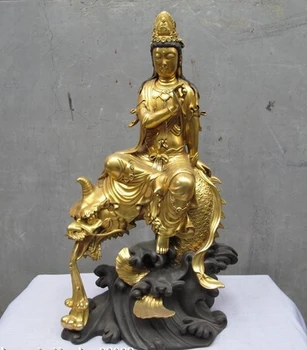 xd 001480 100% Pure Bronze 24K Gold Gilt Kwan-yin Bodhisattva ride on Dragon Fish Buddha
xd 001480 100% Pure Bronze 24K Gold Gilt Kwan-yin Bodhisattva ride on Dragon Fish Buddha