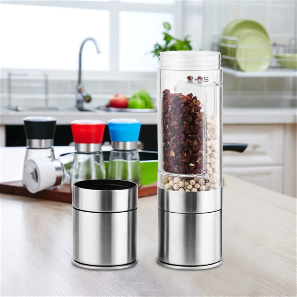 Finether Pepper Grinder 2 in 1 Stainless Steel Manual Salt & Pepper Mill Grinder Spice Kitchen Tools Accessories for Cooking
Finether Pepper Grinder 2 in 1 Stainless Steel Manual Salt & Pepper Mill Grinder Spice Kitchen Tools Accessories for Cooking