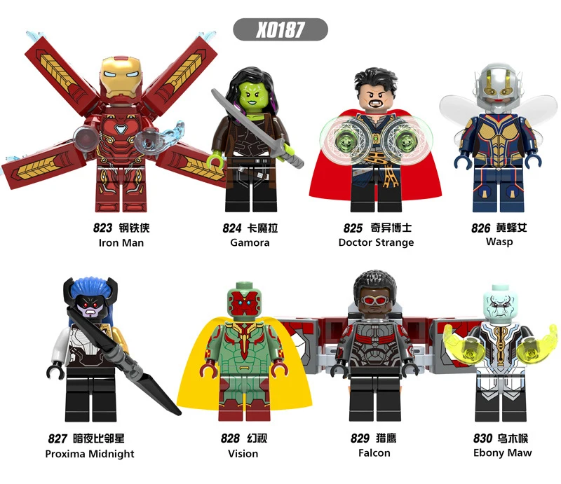 X0187 LegoINGly Avengers Captain Marvel Ant Super Hero The spider Iron Man grout supergiant Wasp Building Blocks Toy For Childre
X0187 LegoINGly Avengers Captain Marvel Ant Super Hero The spider Iron Man grout supergiant Wasp Building Blocks Toy For Childre