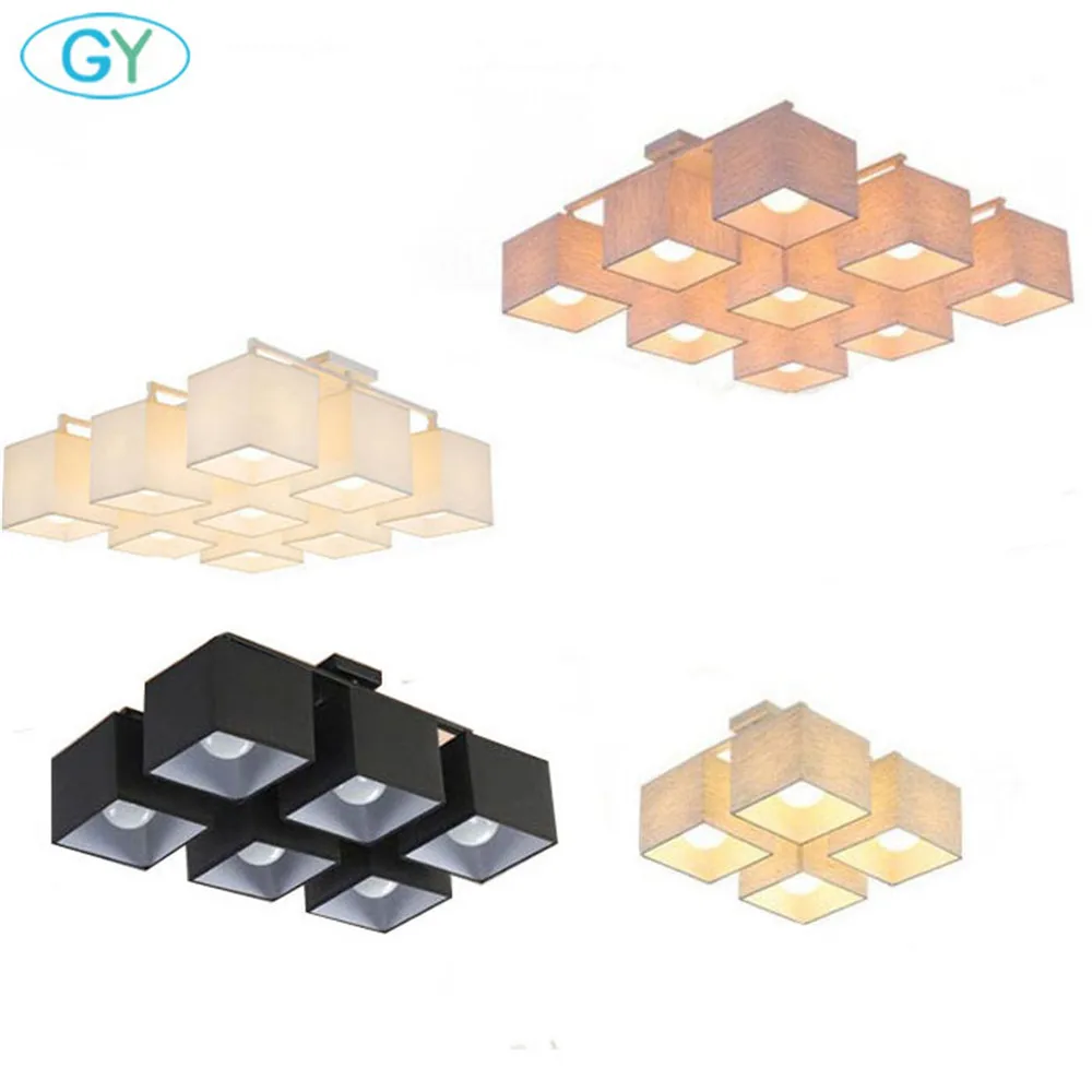 Modern Fabric lampshade ceiling lights Nordic Europe black white square shade Ceiling lamp for the living room korean lamp
Modern Fabric lampshade ceiling lights Nordic Europe black white square shade Ceiling lamp for the living room korean lamp