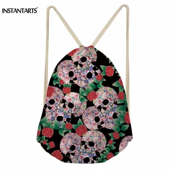 INSTANTARTS Sugar Skull Drawstring Bag Women Sports Bags Punk Style Female Outdoor Fitness Backpack Gymsack Soft Beach Bag Sack
INSTANTARTS Sugar Skull Drawstring Bag Women Sports Bags Punk Style Female Outdoor Fitness Backpack Gymsack Soft Beach Bag Sack