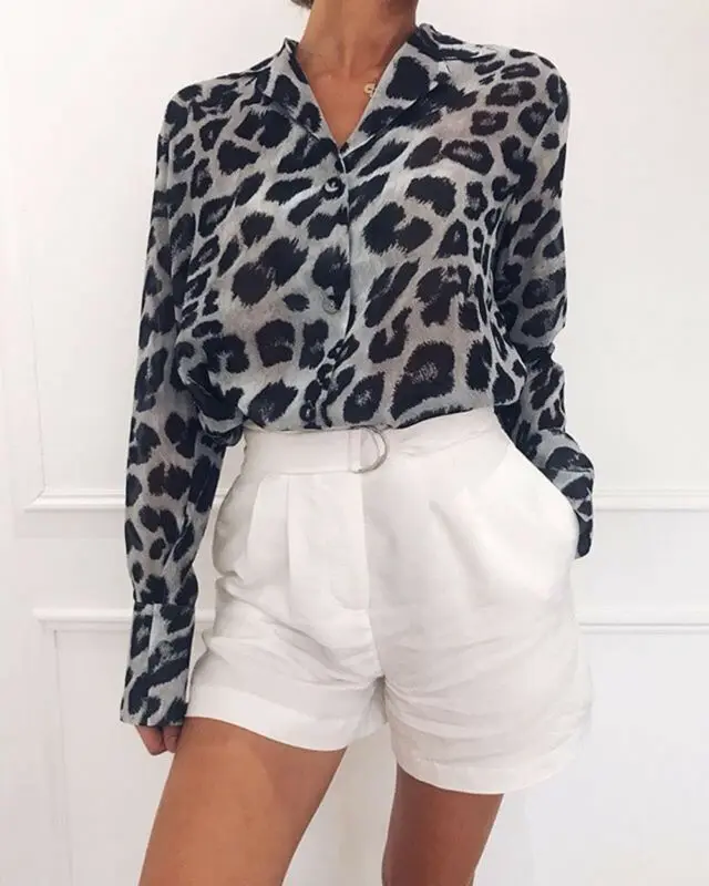 2019 Casual Womens Long Sleeve Loose Chiffon Snake Print Blouse Casual Tops Leopard Chiffon Button Down Shirt
2019 Casual Womens Long Sleeve Loose Chiffon Snake Print Blouse Casual Tops Leopard Chiffon Button Down Shirt