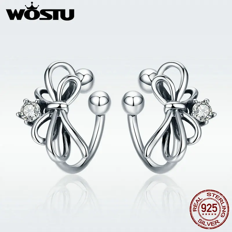 WOSTU New Design 100% 925 Sterling Silver Bowknot Clip Earrings for Women S925 Silver Earing Brand Jewelry Gift DXE345
WOSTU New Design 100% 925 Sterling Silver Bowknot Clip Earrings for Women S925 Silver Earing Brand Jewelry Gift DXE345