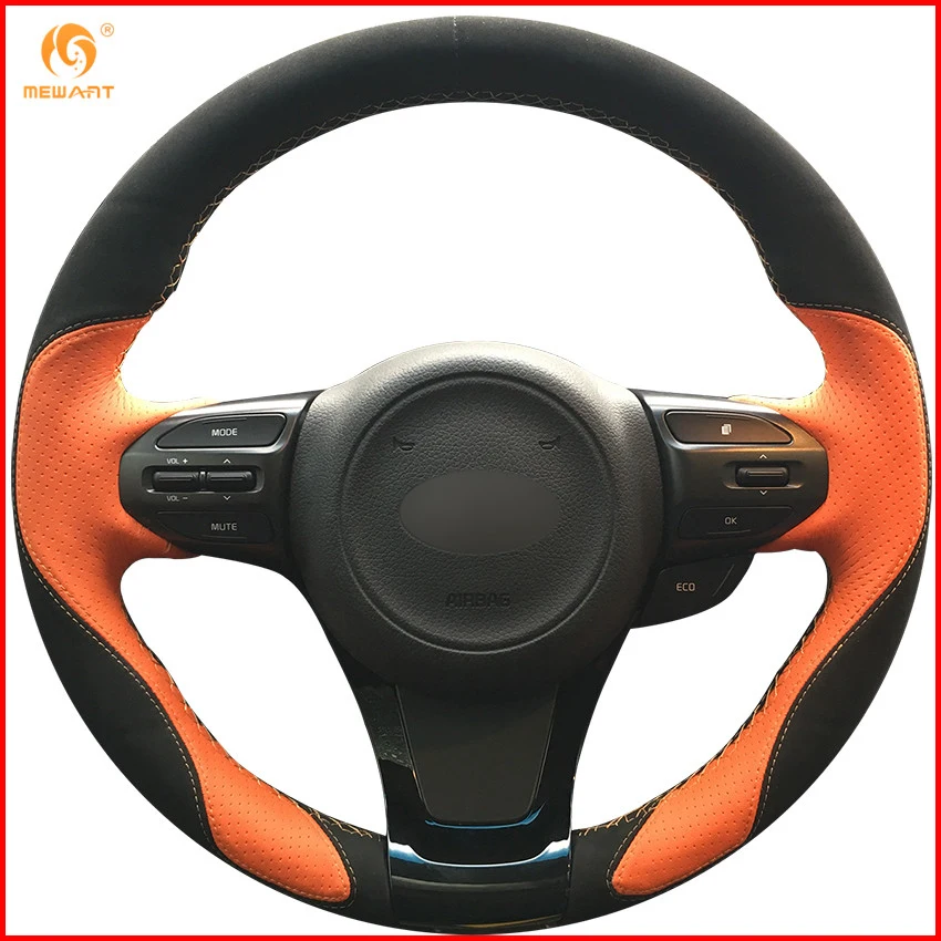 MEWANT Orange Leather Black Suede Car Steering Wheel Cover for Kia K5 Optima 2014 2015 Interior Accessories Parts
MEWANT Orange Leather Black Suede Car Steering Wheel Cover for Kia K5 Optima 2014 2015 Interior Accessories Parts