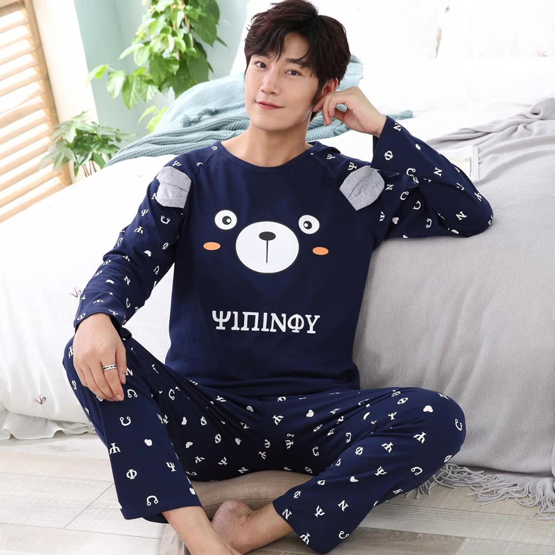 New Autumn Winter Men's Pajamas Long Sleeve Home Wear Cotton letter Pyjamas Men Lounge Pajama Sets Sleepwear Sets Size L-3XL
New Autumn Winter Men's Pajamas Long Sleeve Home Wear Cotton letter Pyjamas Men Lounge Pajama Sets Sleepwear Sets Size L-3XL