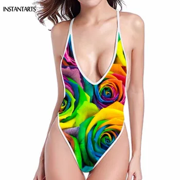 INSTANTARTS Pretty 3D Rose Floral Pattern Woman One Piece Swimsuits Sexy 2019 New Monokini Women Deep V Bathing Beach Swimwear
INSTANTARTS Pretty 3D Rose Floral Pattern Woman One Piece Swimsuits Sexy 2019 New Monokini Women Deep V Bathing Beach Swimwear