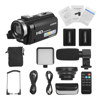 Andoer 1080p Fhd Digital Video Camera Dv Recorder 24mp 16x Digital Zoom 3.0 Inch Lcd Screen With 2pcs Rechargeable Batteries
Andoer 1080p Fhd Digital Video Camera Dv Recorder 24mp 16x Digital Zoom 3.0 Inch Lcd Screen With 2pcs Rechargeable Batteries