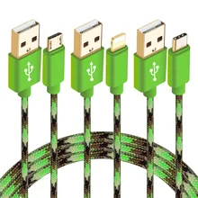 USB Cable Lighting Micro USB 2.0 Type-C Cable for iPhone 6s Samsung Huawei P9 Xiaomi Sony One Plus 3 2 1 Charging Data Cable