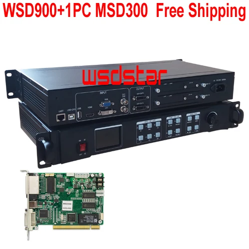 Светодиодный видеопроцессор WSD900 + 1 шт. MSD300 вход HDMI/DVI/VGA/CVBS 1920*1200 популярный