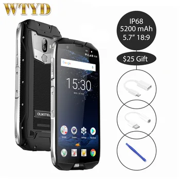 

Oukitel WP5000 IP68 Waterproof Smartphone 5.7"Inch 18:9 Display Android 7.1 5200mAh 4G Helio P25 Octa Core 6GB+64GB Fingerprint