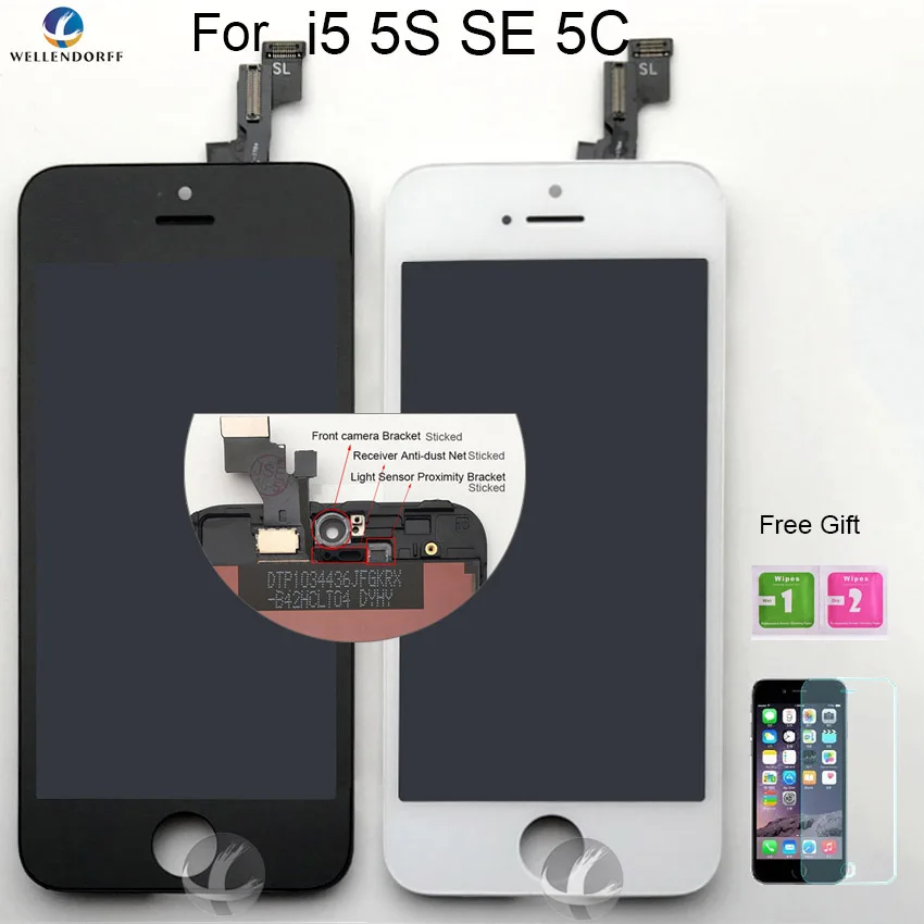 

LCD Screen For iPhone 5 5S SE 5C LCD Dispaly Touch Screen Digitizer Assembly AAA 100% Tested No Dust No Dead Pixel Free Shipping