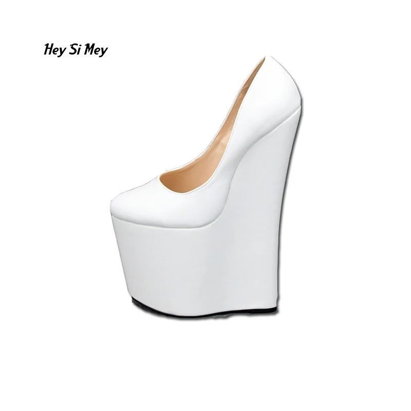 24cm round toe wedges large size waterproof heels 8.5-14.5 -red