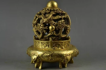 Free shipping Collectable Old BRASS Carving Double Dragon & 5 Lion Head Rare Big Religion Incense Burner
Free shipping Collectable Old BRASS Carving Double Dragon & 5 Lion Head Rare Big Religion Incense Burner