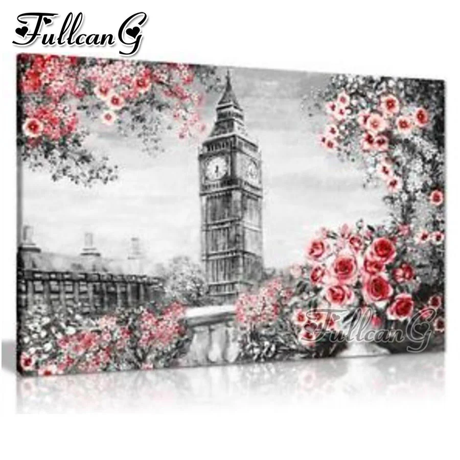 FULLCANG diy 5d mosaic full embroidery landscape london clock tower & red rose flower diamond painting square/round drill FC747
FULLCANG diy 5d mosaic full embroidery landscape london clock tower & red rose flower diamond painting square/round drill FC747