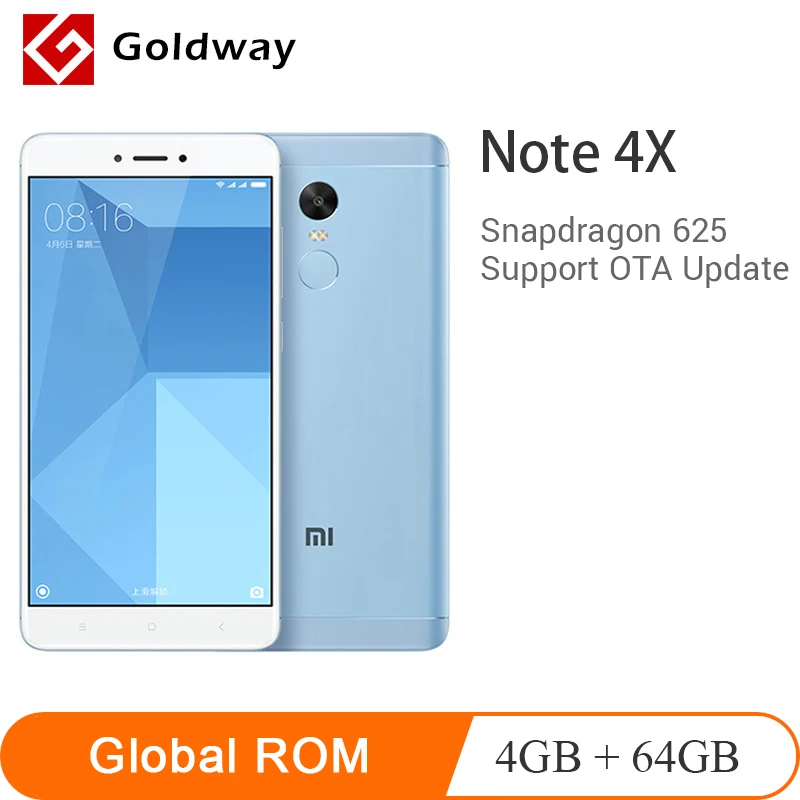 Original Xiaomi Redmi Note 4X 4GB RAM 64GB ROM Mobile Phone Snapdragon 625 Octa Core 5.5" FHD Fingerprint ID 4100mAh Battery
Original Xiaomi Redmi Note 4X 4GB RAM 64GB ROM Mobile Phone Snapdragon 625 Octa Core 5.5" FHD Fingerprint ID 4100mAh Battery