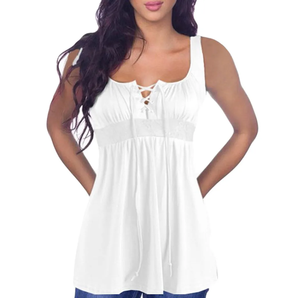Vest Tank Top T-shirt Women Cotton Plus Size Summer Tee Shirt Femme Pullover Fashion Lace Up Ladies Sleeveless Casual Party Hot
Vest Tank Top T-shirt Women Cotton Plus Size Summer Tee Shirt Femme Pullover Fashion Lace Up Ladies Sleeveless Casual Party Hot