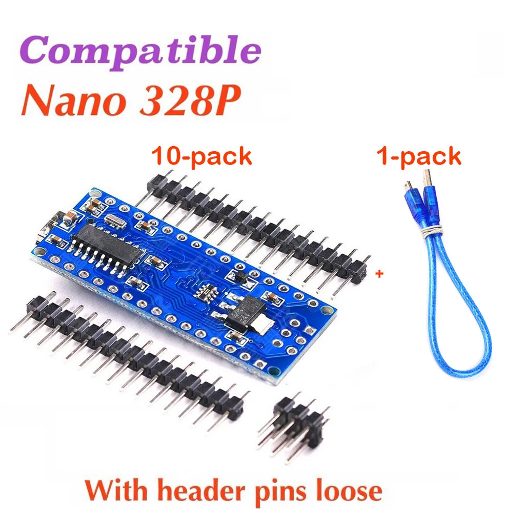 5V AtmelATmega328p AU MCU Control Circuit Board 10 PC Nano v3.0 Atmega328 CH340G 16M Board|Компьютерные кабели и разъемы| |