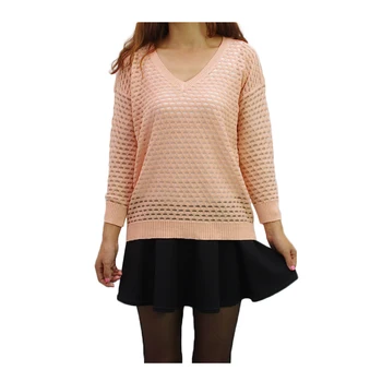 Spring Summer Thin New Style Hollow Out Women V-neck Knitted Pullovers Sweater Nine point sleeves Casual Female Dress
Spring Summer Thin New Style Hollow Out Women V-neck Knitted Pullovers Sweater Nine point sleeves Casual Female Dress