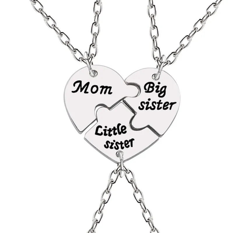 3pcs/set Mom Sister Pendant Necklace For Women Broken Heart Puzzle Necklaces Mother Sisters Family Jewelry Mother's Day Gifts
3pcs/set Mom Sister Pendant Necklace For Women Broken Heart Puzzle Necklaces Mother Sisters Family Jewelry Mother's Day Gifts