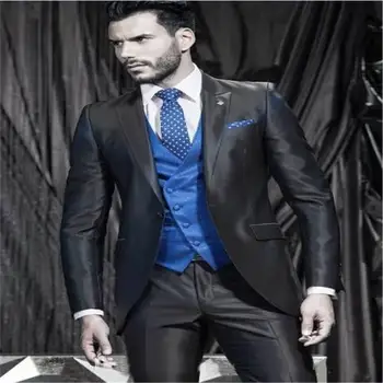 Fashion 3 Pieces Mens Suit Button Black Groom Best Man Dress Pointy Lapel Men's Wedding Dress (Jacket+Pants+Vest+Tie)
Fashion 3 Pieces Mens Suit Button Black Groom Best Man Dress Pointy Lapel Men's Wedding Dress (Jacket+Pants+Vest+Tie)