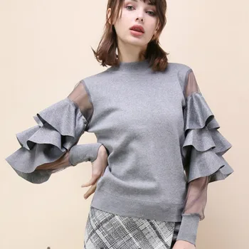 2020 Autumn long sleeve transparent lace patchwork knitted sweaters women fashion ruffles sweaters women lace sweaters pullovers
2020 Autumn long sleeve transparent lace patchwork knitted sweaters women fashion ruffles sweaters women lace sweaters pullovers