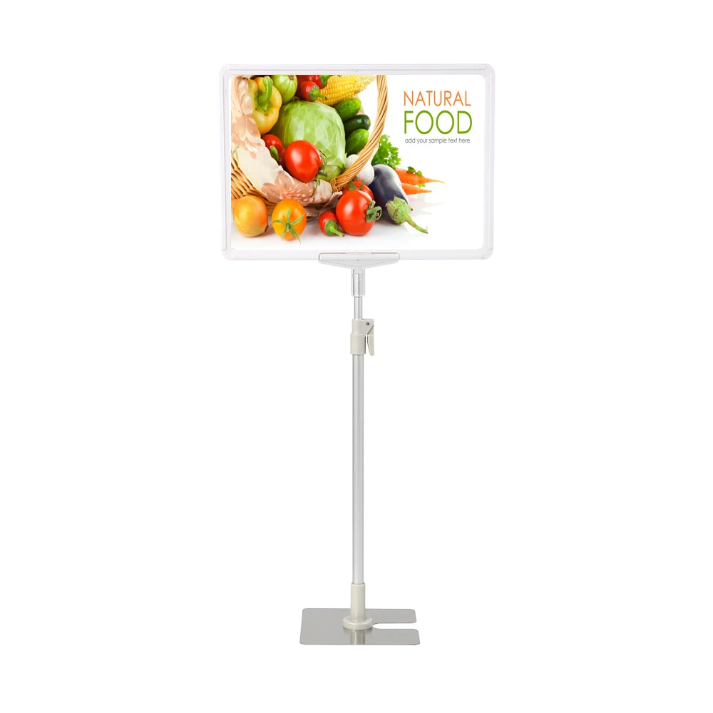 Fashion Stainless Steel Pop Advertising Poster Display Stand Rack A4 Frame Price Tag Sign Label Promotions Card Showing Holder
Fashion Stainless Steel Pop Advertising Poster Display Stand Rack A4 Frame Price Tag Sign Label Promotions Card Showing Holder