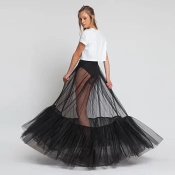 Fashion Sheer One layer Tulle Skirt High Waist Floor Length Women Overlay Skirts Frilly Long Overskirt NO Lining
Fashion Sheer One layer Tulle Skirt High Waist Floor Length Women Overlay Skirts Frilly Long Overskirt NO Lining