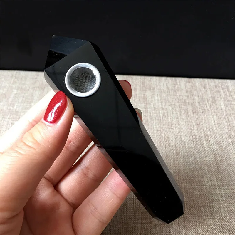 Natural Quartz Black Obsidian Stone Crystal Pipe Point Wand Portable Pipes for Smoking Weed Herb Handmade Carved 1pc
Natural Quartz Black Obsidian Stone Crystal Pipe Point Wand Portable Pipes for Smoking Weed Herb Handmade Carved 1pc