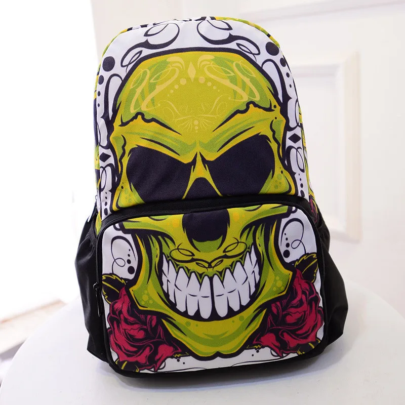 Фото Personality graffiti skull student bag Fashion human skeleton personality Backpacks casual unisex backpack Trend Travel Bag | Багаж и