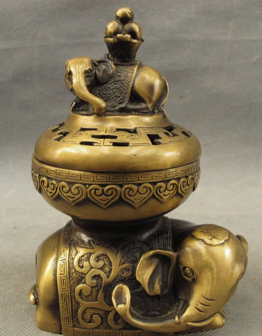 song voge gem S4298 Folk Chinese Bronze Animals Elephant Heffalump Zun Statue Incense Burner Censer
song voge gem S4298 Folk Chinese Bronze Animals Elephant Heffalump Zun Statue Incense Burner Censer