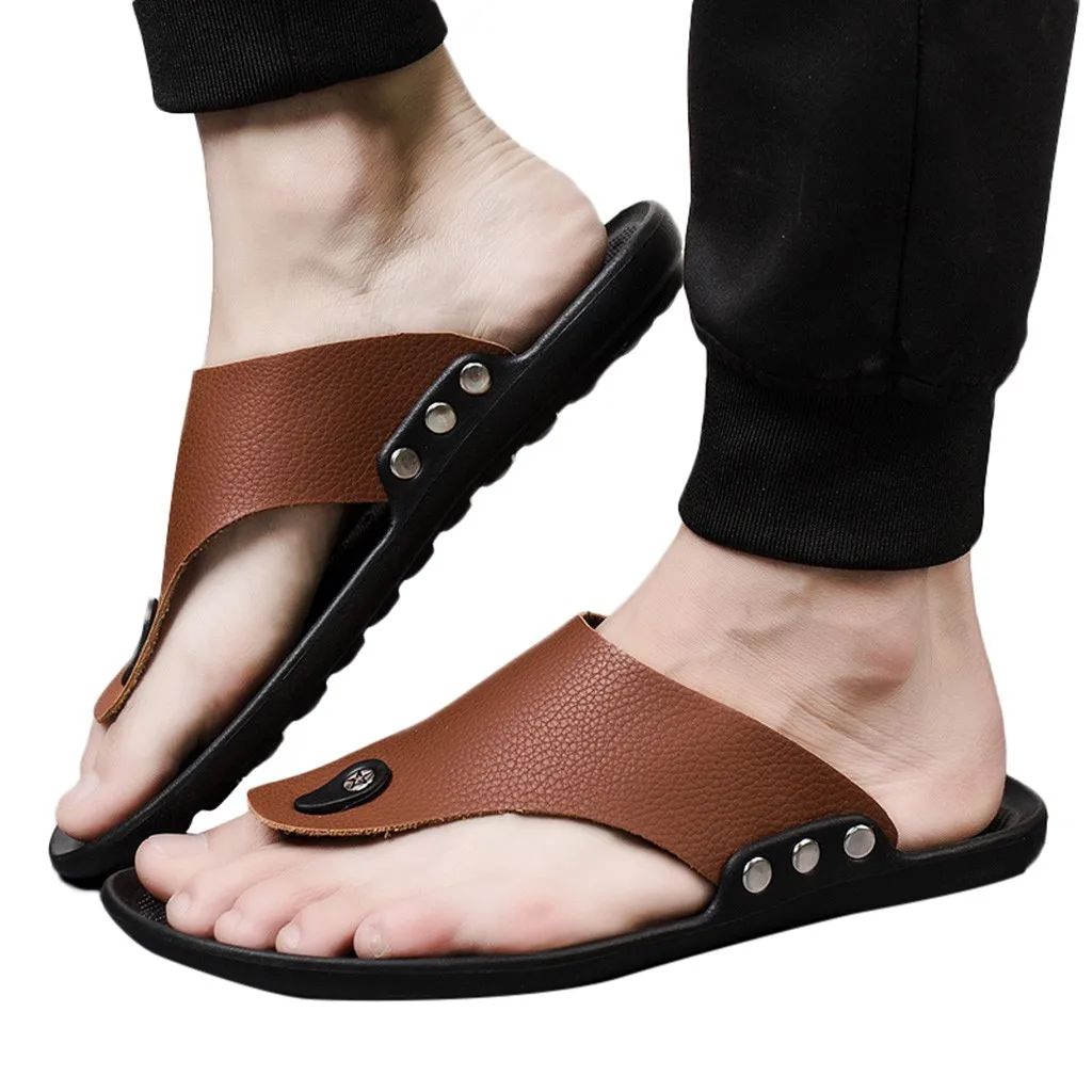 Summer Men Flip Flop Beach Mens Slippers Casual Office Top Quality Leather Male Footwear Sea Water Shoes Big Size
Summer Men Flip Flop Beach Mens Slippers Casual Office Top Quality Leather Male Footwear Sea Water Shoes Big Size