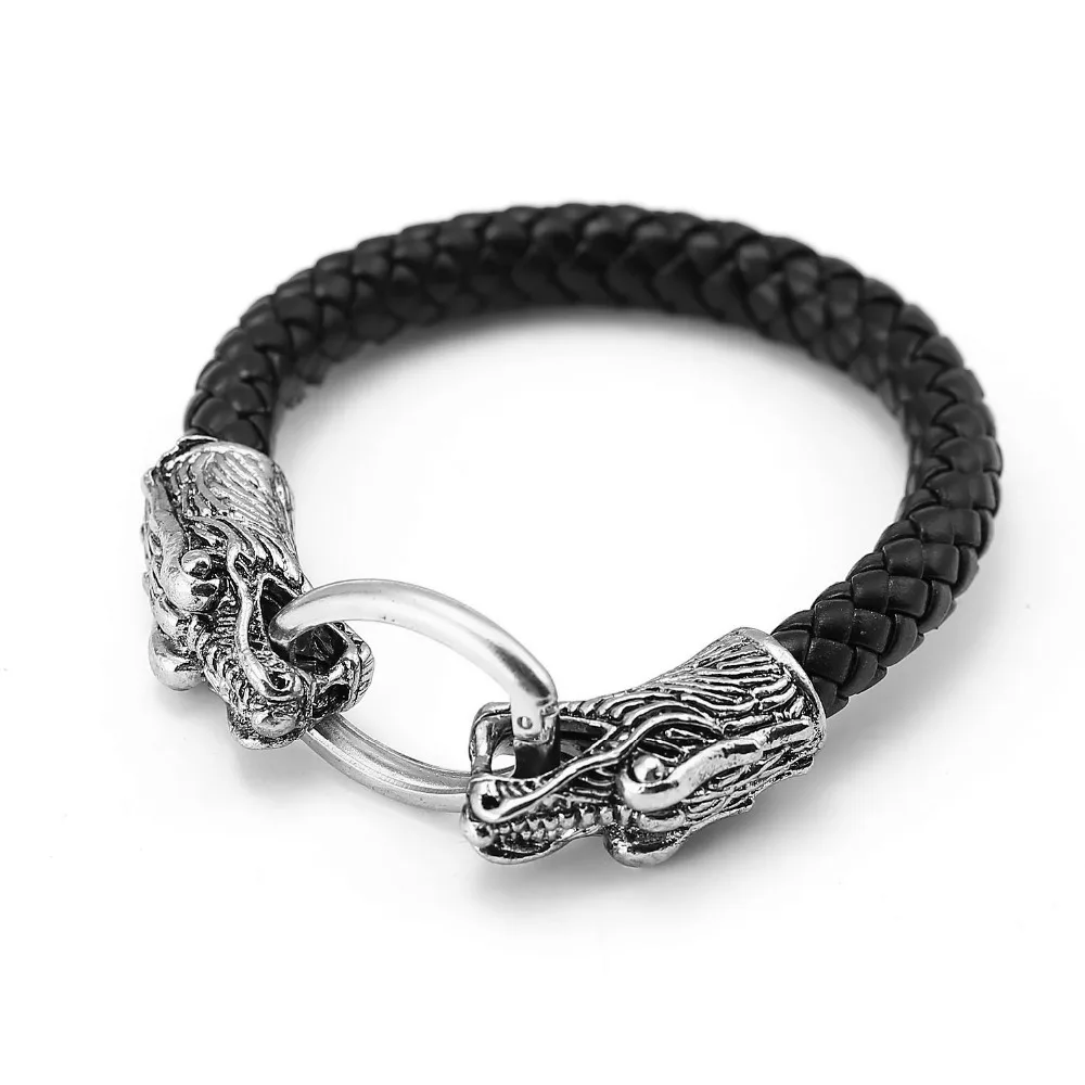 Fashion Dragon Black Bracelet men's PU woven leather bracelets accessories Punk style Magnetic Clasp Bangles
Fashion Dragon Black Bracelet men's PU woven leather bracelets accessories Punk style Magnetic Clasp Bangles